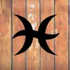 Símbolo del horóscopo de Piscis - Decoración del hogar Acento decorativo Metal Art Wall Sign
