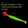 Shad Worm Soft Bait 70mm T Tail Jigging Wobblers Esca da pesca Attrezzatura da pesca Bass Pike Aritificial Silicone Swimbait Comodo e pratico