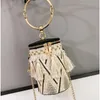 Avondtassen mode kleine messenger handtassen chique ketting emmer tas cilindrische schouder met kwastje vintage stro bagevening