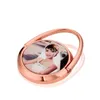 DIY Sublimation Phone Holders Favor Zinc Alloy Round Smartphone Brackets Heat Transfer Coating Finger Stand EE