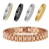 Hot Fashion 15mm Luxury Mens Womens Watch Chain Watch Band Bracelet Hiphop Gold Silver Stainless Steel Watchband Strap Bracelets Cuff H220418
