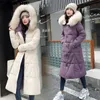 Down Jackets Female Winter Coat double side Women s Long Parkas Hooded Warm Winter Jacket Women Coat Cotton Padded Jacket 210412