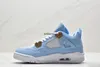 With 4 Polo Pack Basketball Shoes Men Women Blue White 4s Sneaker