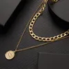 Chains Vintage Multi-layer Coin Chain Choker Necklace For Women Gold Color Silver Fashion Heart Chunky Necklaces JewelryChains