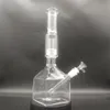 13.7 Inch Clear Hookah Bong Glass Pure Cube Base Water Bongs Smoke Pipes Water Bottles Dab Rig Water Pipe