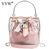 Axelväskor Dam Clear Bucket Bag Mode Transparent Crossbody Dam Casual Messenger Shopping Tote Handväskor Bolso MujerShoulder