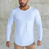 남자 티셔츠 Muscleguys Fitness Long Sleeve T Shirts 남자 가을 슬림 핏면 보디 빌딩 탑 남성 O- 넥 셔츠맨스