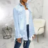 vestes en jean pour femmes vêtements d'extérieur en denim à manches longues manteaux bleus uniques mode vêtements sexy et décontractés pour femmes