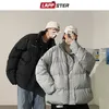 Lappster män japanska streetwear svart pufferjacka herr harajuku hiphop vinterbubbla jackor rockar par koreanska parka 201127