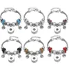 925 Plata esterlina Cuelga el encanto Botón a presión Joyería Pulsera Amor Cruz Árbol Estrella de mar Cuentas clave Grano Fit Pandora Charms Pulsera Accesorios de joyería DIY