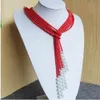 Collana di perle di conchiglia di perle di corallo rosso da 5 mm annodate a mano a 3 file, gioielli di moda da 55 pollici