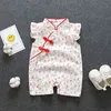 Mode Printemps Combinaison Cheongsam tenue de bébé robe douce bébé fille dessin animé coton tissu enfant nouveau-né bébé costume enfant en bas âge barboteuse G220510