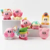 8st Kirby Anime Figur Rosa Djävulen PVC Docka Modell Ornament Kawaii Samlarföremål Barnleksaker Tårtdekoration Födelsedagspresenter