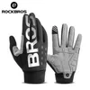 Luvas de ciclismo Rockbros Touch Tela Impermeável MTB Bike Bicycle luvas Térmica Motocicleta quente Inverno Autumn Equipamento de esportes 220722