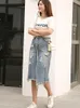 Skirts Denim Jeans For Women Brand Fashion Mid-length Cake Skirt Sexy Casual High Quality Bubble Big 8XL