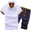 Summer Men Sports Sets 2 -delige casual heren shortsleeve polo shirtshorts lopen fitness suit mannelijk tracksuit 5xl 220608