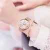 2021 Ladies' three-dimensional floating flower inlaid diamond Watch Women's bracelet simple waterproof watch 6381 gift