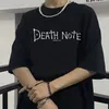 Anime japonais Tshirt Death Note T-shirt Hommes Kawaii Dessin animé Été Tops Misa Amane T-shirts graphiques Harajuku Unisexe Tshirt Mâle 220526