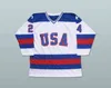 Maillots de hockey sur glace Mag Mit 1980 Miracle On Ice 5 Mike Ramsey 9 Neal Broten 25 Buzz Schneider Maillot de hockey 100% cousu Team USA