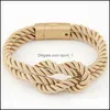 Bedelarmbanden armband voor vrouwen trendy met magnetische gesp boog lederen armbanden mannen sieraden drop levering dh0gr