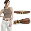 Belts Fashion Womens PU Leather Belt Designer Double Ring Alloy Buckle Simple Dress Jeans Ladies Thin WaistbandBelts BeltsBelts