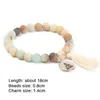 Socchi di perline di pietra naturale Lotus Buddha Charm Mala Bracciale con tassel Turkoois perle bracciali braccialetti Donne Yoga Preghiera Buddista