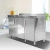 Custom Modern Household Sink Metal Kitchen Furniture Aluminum Stainless Steel Kitchen Cabinet