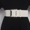 Ceintures boucle carrée ceinture élastique en cuir de vachette pour femmes tout-match cuir de vache taille réglable femme Corset Cinture sangle ceinturesceintures