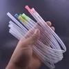 Tubo di paglia in silicone all'ingrosso 6 * 8mm lungo 15 cm Accessori per fumatori con punta colorata per narghilè bong in vetro a LED