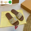 With box Raffia Embroidered Flat Mules designer slippers beach women shoes Pine Green Gold Sky Blue pink Black Brown Fuchsia flat 3545016