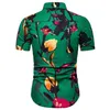 Floral Chemise hawaïenne Hommes Slim Fit Chemise Homme 2022 Brand New Chemise à manches courtes Hommes Coton Lin Chemises Casual Shirt L220704