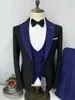 Mäns kostymer män blazers svarta män rött sjal lapel bröllopsklänning smal passform dräkt homme brudgum tuxedos 3 datorer prom terno