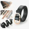 Belts Fashion Leather Fluorescence Women Belt Shiny Sequins Waist Strap Luxury Designer Female Jeans Dress Trouser Casual WaistbandBelts Don