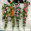 One Silk Rose Flower Vine 145cm Length Artificial Camellia Peony Rattan for Home Door Garland Floral Decoration