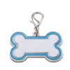 Étiquettes de chien de sublimation vierges en forme d'os en alliage de zinc chien chat carte d'identité pour animaux de compagnie transfert thermique bricolage pendentif porte-clés pour impression personnalisée