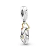 Autentici perline in argento sterling 925 Fedi nuziali bicolore Ciondoli pendenti adatti braccialetti gioielli stile europeo Pandora Collana regalo fai da te per le donne 799319C01