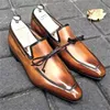 Loafers Men Shoes PU Solid Color Classic Fashion Business Casual Wedding Party Woven Bow Knot Slip-on Elegant Dress Shoes CP062