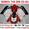 Motorcycle Fairings For DUCATI 749-999 749S 999S 749 999 2003-2006 ABS Bodywork 165No.4 749 999 S R 2003 2004 2005 2006 749R 999R 03 04 05 06 OEM Bodys Kit white red