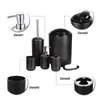6st/ställ in lyxiga badrumstillbehör Plaststandborstehållare Cup Soap Dispenser skål Toalettborstehållare Trash kan ställa in 220624