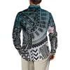 メンズドレスシャツ最新のウェディングパーティー特大シャツ長袖男性ポリネシアサモアトライブタトゥープリントボタンアップメンメンズ