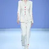 B074 Womens Designer Suits Blazers Tide Brand High-quality Retro Fashion Star Personality Red Button Suit