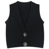 608 2022 Runway Summer Brand Same Style T Shirt V Neck Sleeveless Cardigan White Black Women's Sweaters mingmei