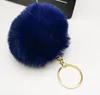 8cm Pompon Bag Portachiavi Anelli Portachiavi per auto Catene color oro Pompon Falso Pelliccia di coniglio finto Charms Catena Fai da te Pom Poms Balls Borsa da donna Ciondolo Gioielli Regali