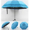 Paraguas plegable mujeres sol lluvia paraguas anti-uv recubrimiento negro impermeable parasol encantador princesa encaje sombrilla paraguas mj0450
