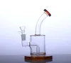 7 Inch glass smoke water mini Bong pipe bent neck with inline Percolator hookah YQ-58-D