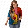 XXXH Plus Size Summer Elegant T -shirt Lossa korta ärmar Vintage Art 3D Print Casual Tops Women Boho Y2K Party Tees 220713
