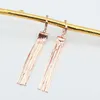 Dangle & Chandelier Purple Gold Long Soft Chain Tassel Earrings For Women 14K Rose Exquisite Sparkling Wedding High Jewelry AccessoriesDangl