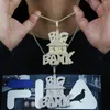 Chains Men Boy Hip Hop Jewelry With Letter Big BANK Money Pendant Iced Out Bling 5A Cubic Zircon Paved Rope Chain NecklacesChains264M