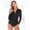 One-piece long-sleeved surfing suit sunscreen women's swimsuit spring wetsuit swimsuit285v
