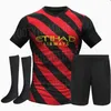 Manchester kids kit sokken voetbal jersey 23 24 22 G. JESUS CITY GREALISH HAALAND STERLING FERRAN DE BRUYNE foden 2023 2024 voetbal shirts uniform kind jongen